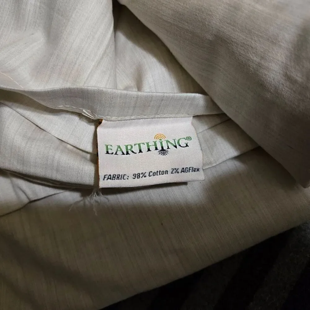 EARTHING GROUNDING BEIGE SHEET SET W/ 2 PILLOWCASES 98% COTTON 2% SILVER QUEEN